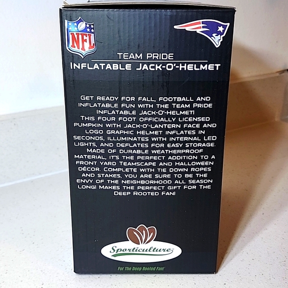 NFL Patriots Inflatable Jack O Helmet.New in Box. Lights up.Self inflates - Picture 4 of 7